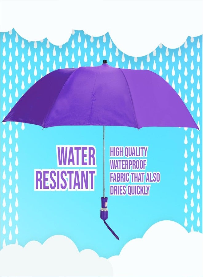 Btag Round Handle 2 Fold Small size Voilet Portable Auto Open Umbrella for Men Women & Kids | UV Protection, Waterproof, Rain, Sunlight Protection | Pack of 1 | Violet - Image 2